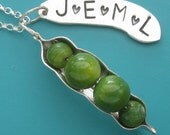 Customizable Peapod Necklace with 4, 5 or 6 Peas