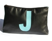 Parola Super Leather  Personalized Bag, Personalized Leather Pouch, Initial Bag, Washbag, Monogram Cosmetic Bag, Make Up Bag - Any Initial