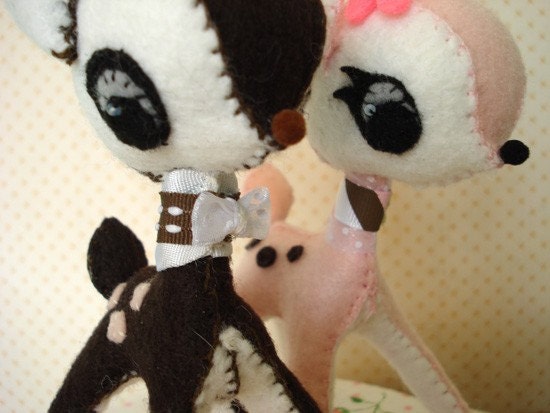 Deer Cake Topper - pink and brown