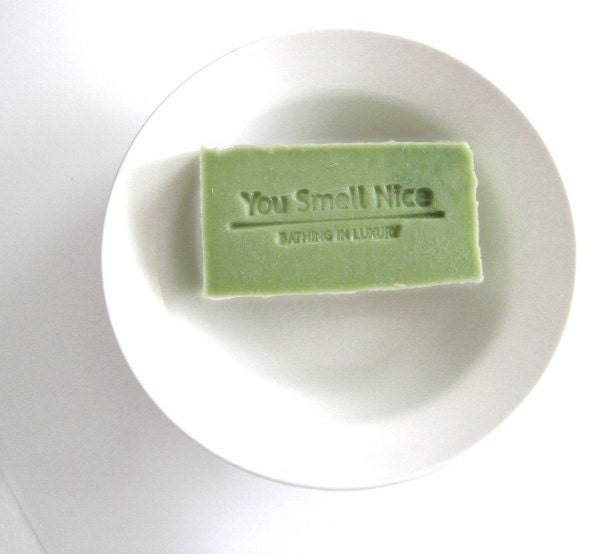 Green Grass y Knoll Soap - Handmade Soap for summer - fresh cut grass scent - Vegan - made from scratch by ME in San Francisco