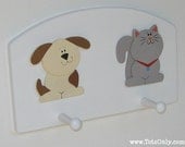Puppy and Kitten Wall Peg Rack