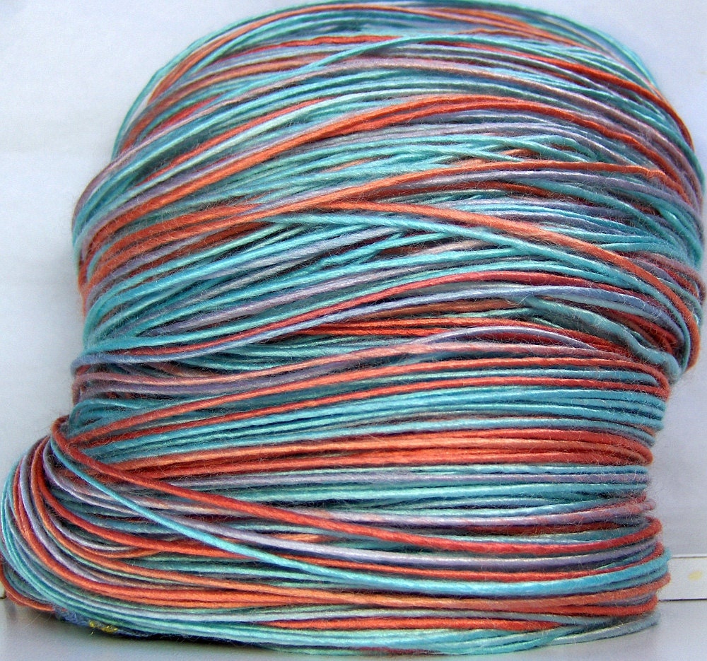 HandSpun Bamboo Yarn Coral Tide 246 yards