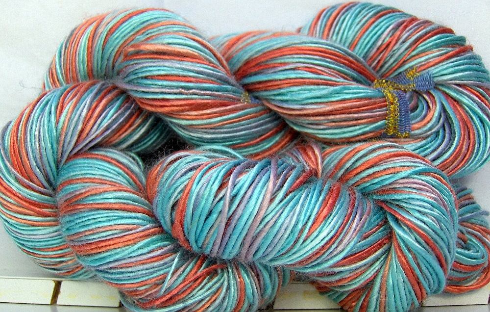 HandSpun Bamboo Yarn Coral Tide 246 yards
