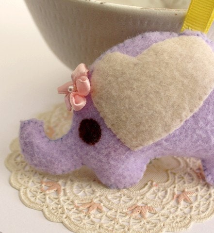 SALE Baby Girl Crib Room Felt Decoration - Cute Little Elephant
