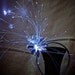 LED and Fiber Optic Lighted Silver Glitter Fascinator Headband - Fairy Kei