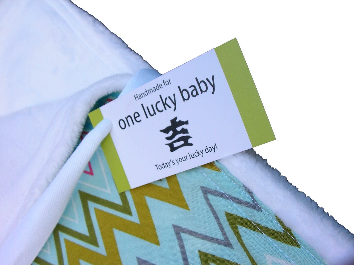 MOD ZIG ZAG Blue Minky Toddler Blanket