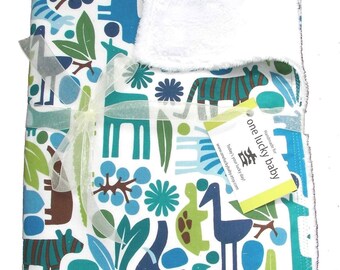 ITS A JUNGLE Out There Minky Baby Blanket