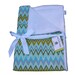 MOD ZIG ZAG Blue Minky Baby Blanket