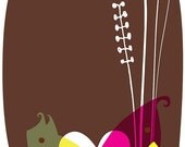 Love Birds Art Print  hand screenprinted - limited edition silk screen print