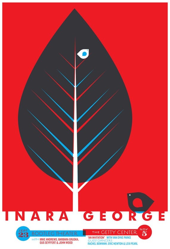 Rock Poster - Inara George - hand silkscreen printed limited edition gig print