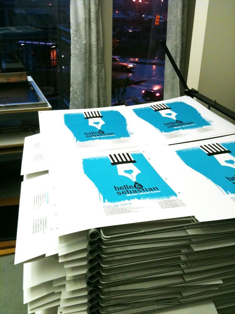 Belle & Sebastian rock poster, United Kingdom Tour - hand screenprinted, limited edition silkscreen poster - ALMOST sold out