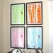 Screenprint Poster Set - Cardinal Bird Seasons & Birch Trees Art Print Posters - 4 Seasons Print Set