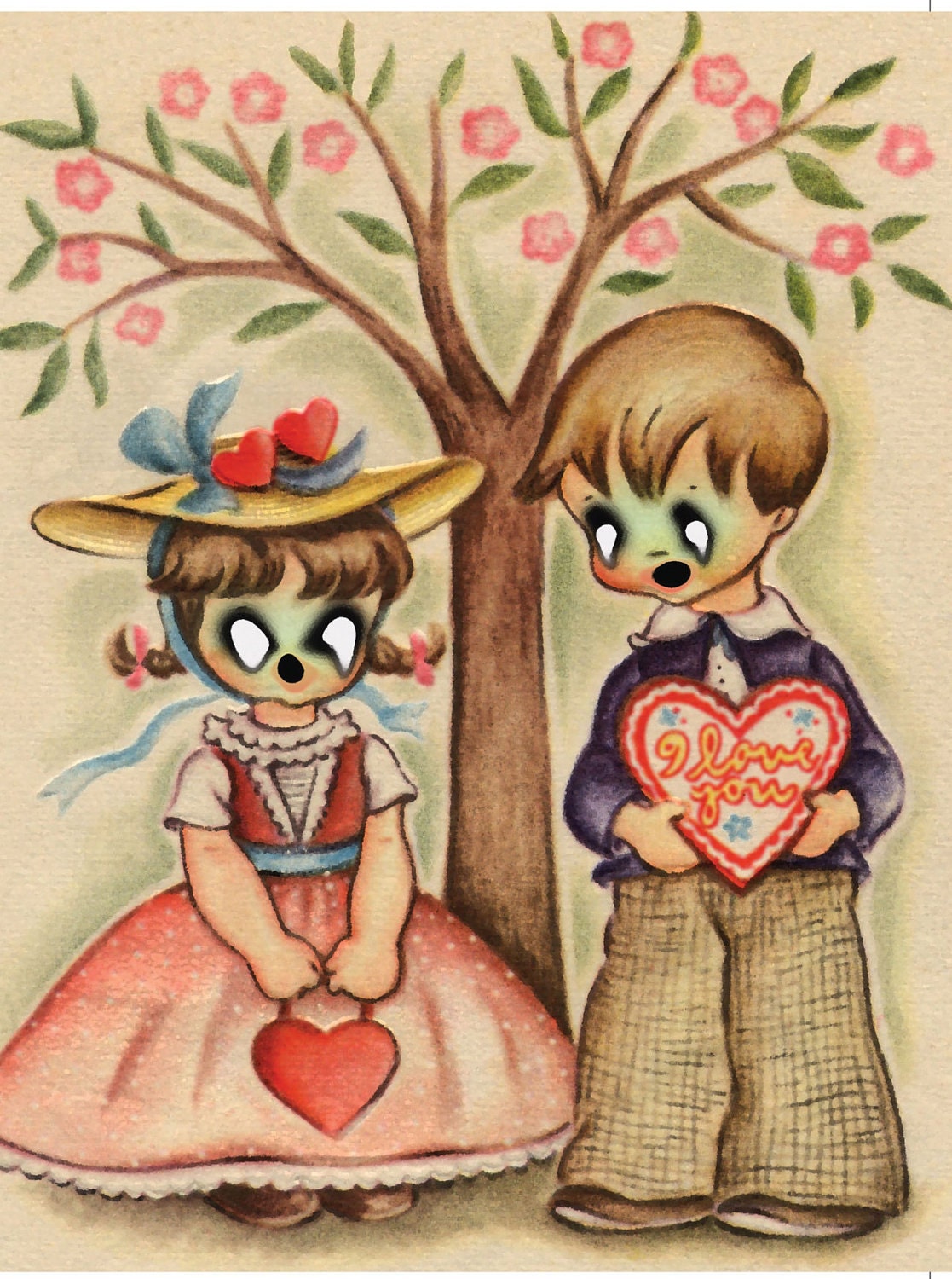 One Ghost Dead Zombie Kids Valentines Day Card by ...