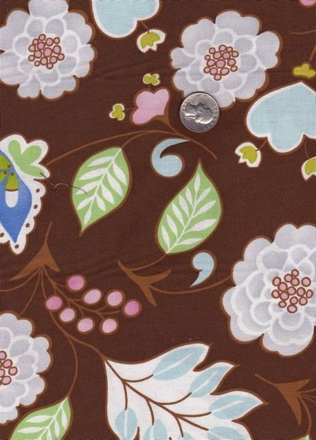 SALE - Fat quarter - Dena Designs Leanika Floral in Brown cotton quilt fabric
