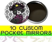 10 Custom 2.25" Pocket Mirrors (FULL COLOR) Professional Laser Printed 2.25 Inch