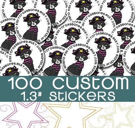 100 Custom 1.3" Round Stickers (FULL COLOR) Professional Laser Printed Stickers 1.3 Inch