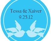 100 Bird Wedding Favor Stickers or Bridal Shower or Thank You