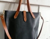 black and tan woodsman tote