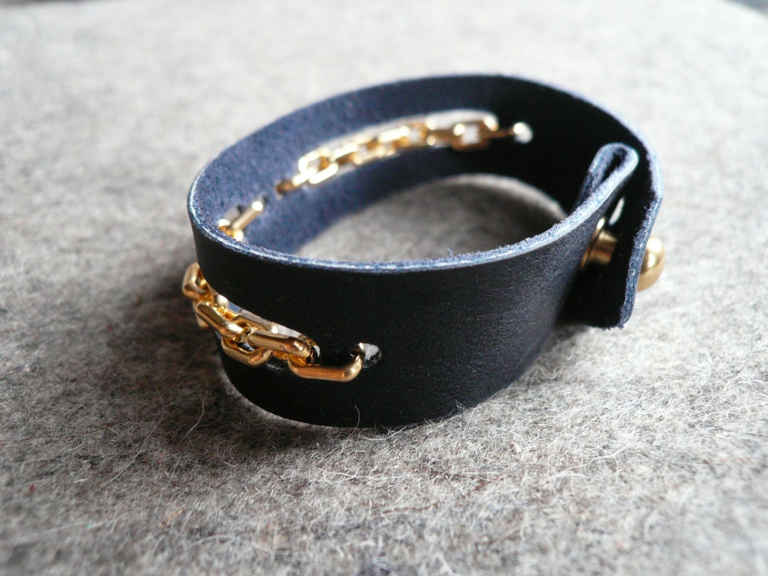 navy chain cuff