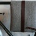 felt and leather bicycle bag
