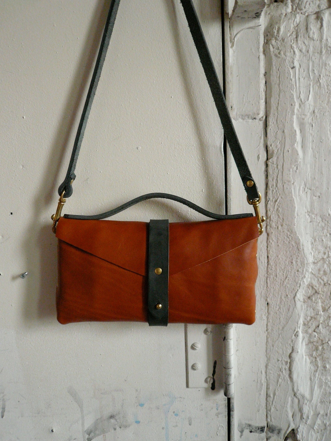 honey and slate clutch