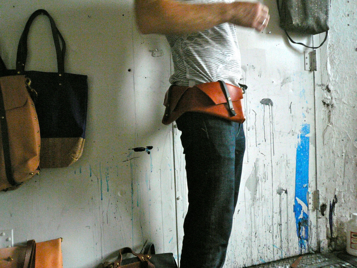 holster bag in honey and slate