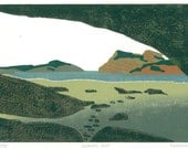 COLLAGRAPH PRINT - Looking Out - Collograph Print