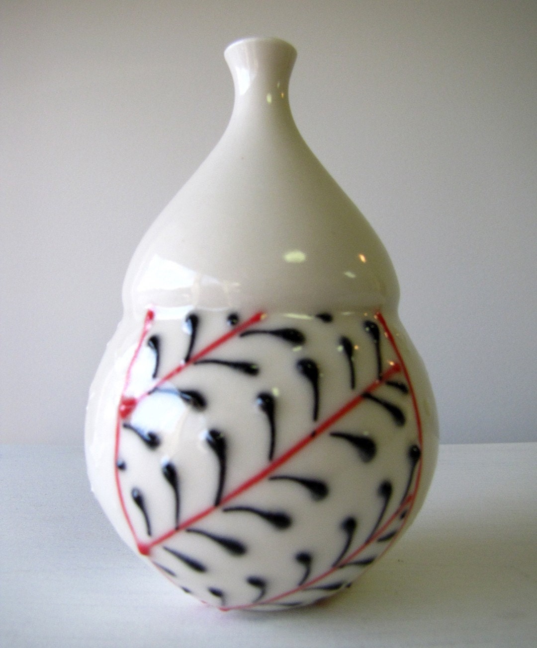 Small Black and Red Vase