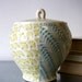 SALE Large Jar of Chartreuse and Turquoise