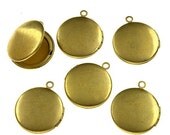 Wholesale BULK Photo Lockets - Medium Brass ROUND Lockets - 20MM- 30 pieces