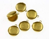 Wholesale BULK Photo Lockets - Small Brass ROUND Lockets - 13MM- 30 pieces
