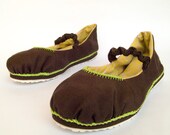 Mint and Ginger Chocolate-Handmade Mary Jane Shoes