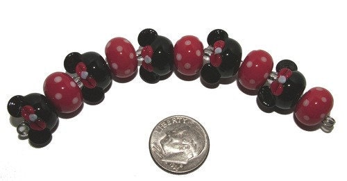 Lampwork Beads - Girl That Mouse - handmade glass bead set by K. Urato SRA