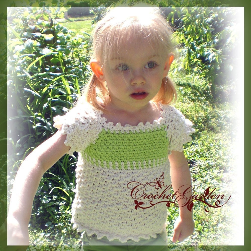 Natures Kiss Baby Top and Sunhat 0-24 mos Crochet Pattern