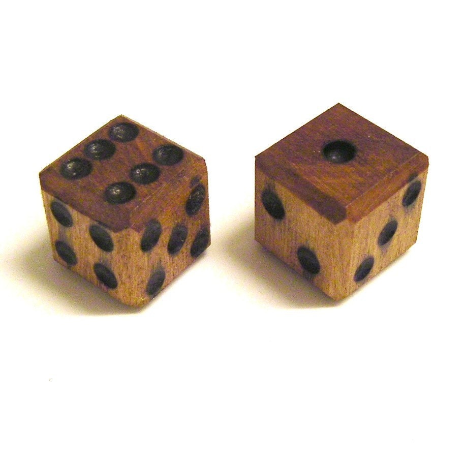 Wooden Dice - Pair - Stained and Sealed