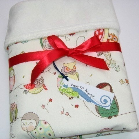 Minky Baby Blanket - Spotted Owl