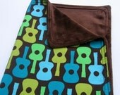 Minky Baby Blanket - Groovy Guitars