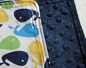 Security Blanket Minky and Zoologie - Blue Whales