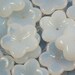 Milky White Glass Large Flat Flower Beads 16mm