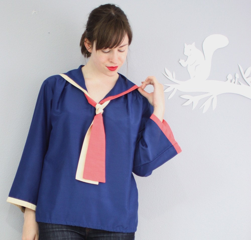 vintage two tone sailor collar blouse by clevernettle on etsy vintage two tone sailor collar blouse by clevernettle on etsy