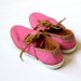 vintage 1980's NEON PINK jantzen canvas leather sneaker shoes