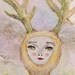 Original ACEO - Moss Only Grew On The North Side Of Her Antlers