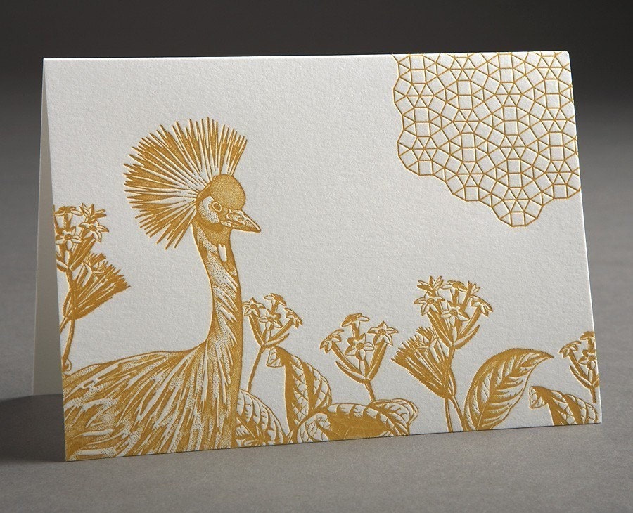 Geo Crane - Letterpress Card
