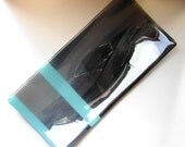Grey and Turquoise fused glass platter