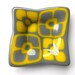 Grey and Yellow mini fused glass flower plate