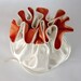 Wedding Bag Clutch Satin Bridal Money Purse Ivory and Orange No Pockets