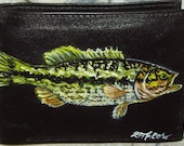 Bass Fish Custom Painted Men's Leather Wallet