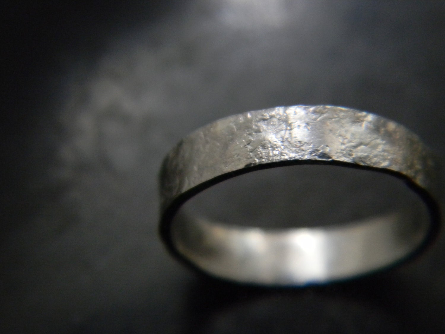 Lightly Frosted Silver  Wedding Band