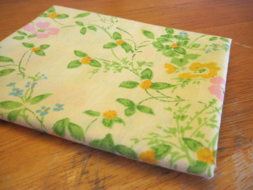Reclaimed Sheety Fabric, Yellow Floral 1.33 Yard