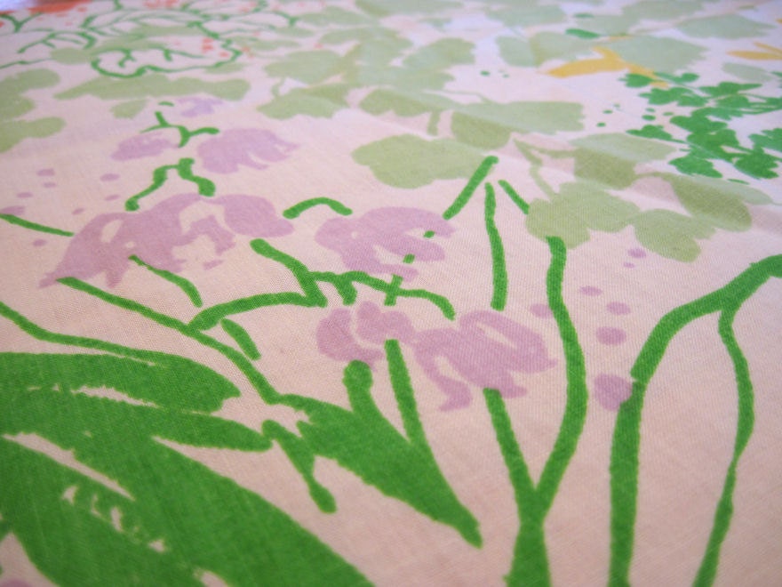 Reclaimed Sheety Fabric Large Scale Floral, Fat Quarter